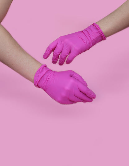 pinke menstruations handschuhe Waxing Nitril-Handschuhe